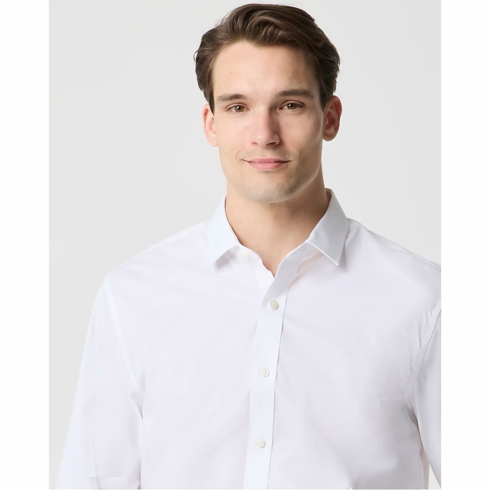 NWT! J Crew Factory - Men’s Wrinkle-Free Dress Shirt - White - XXL